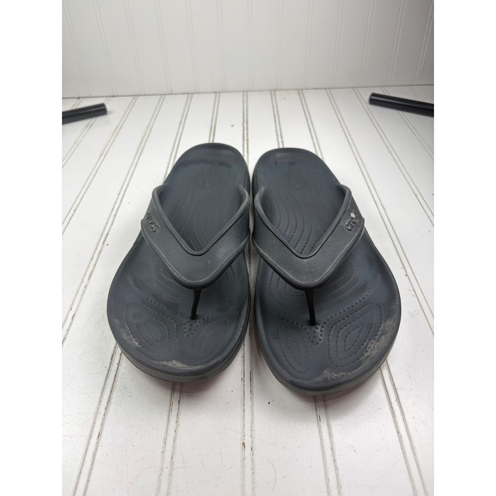 Crocs Black Comfort Thong Flip Flop's Men's Size 11 - Picture 3 of 10